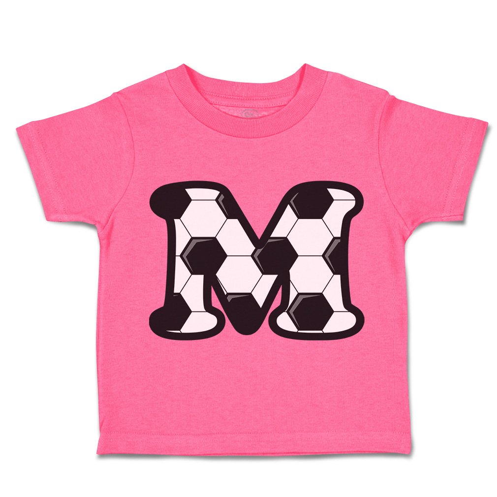 Toddler T-Shirt Soccer M Letter Alphabet Euro Cup Boy & Girl Clothes Cotton - Picture 22 of 39