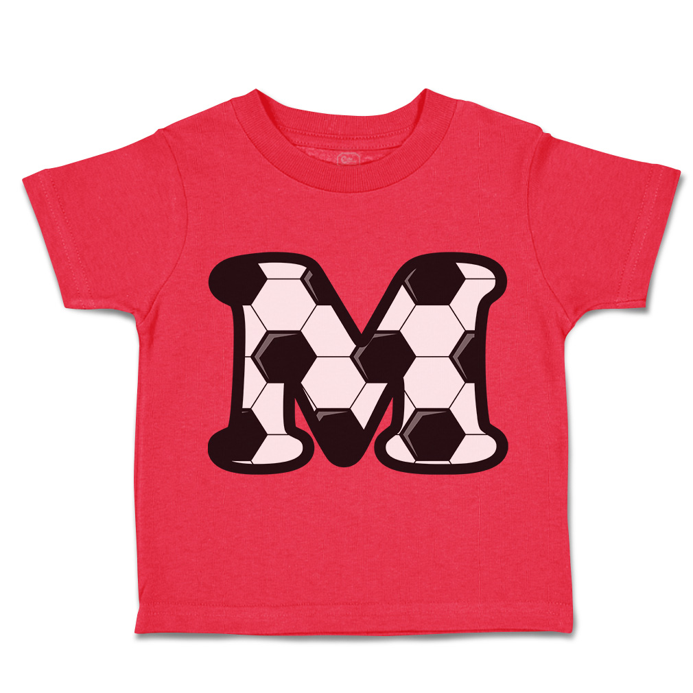 Toddler T-Shirt Soccer M Letter Alphabet Euro Cup Boy & Girl Clothes Cotton - Picture 26 of 39