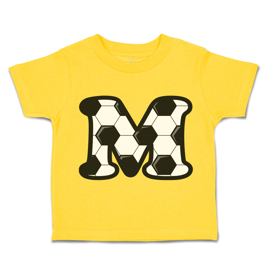 Toddler T-Shirt Soccer M Letter Alphabet Euro Cup Boy & Girl Clothes Cotton - Picture 32 of 39