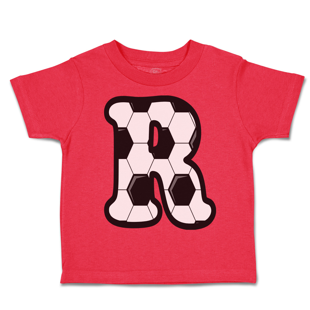 Toddler T-Shirt Soccer R Letter Alphabet Euro Cup Boy & Girl Clothes Cotton - Picture 26 of 39