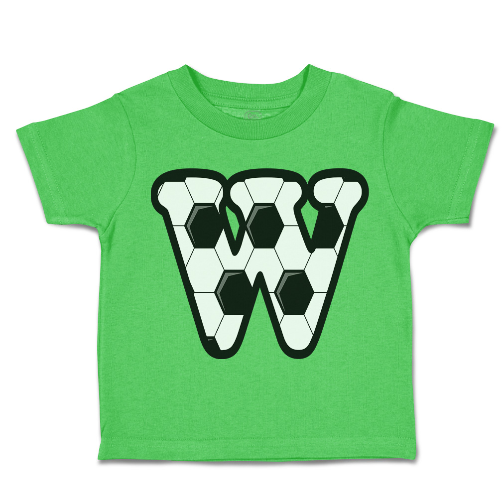 Toddler T-Shirt Soccer W Letter Alphabet Euro Cup Boy & Girl Clothes Cotton - Picture 34 of 39