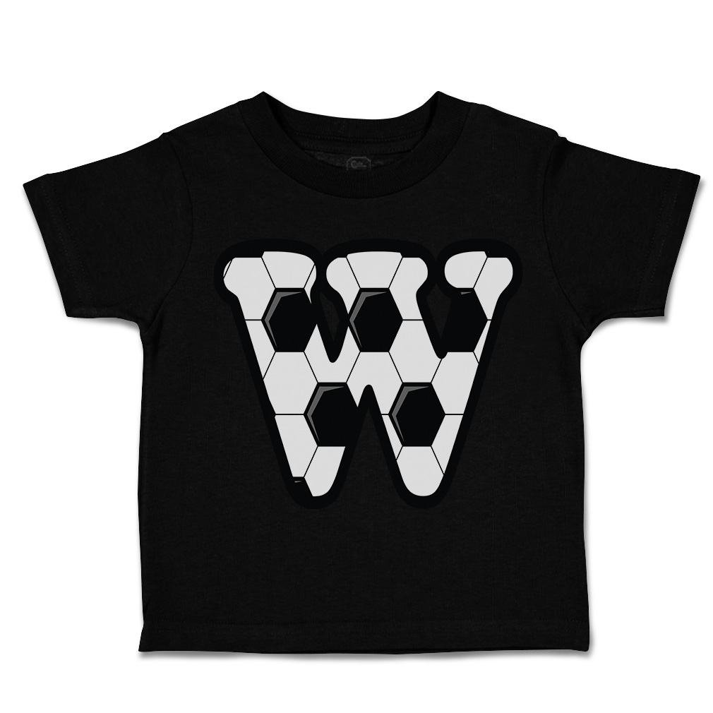 Toddler T-Shirt Soccer W Letter Alphabet Euro Cup Boy & Girl Clothes Cotton - Picture 8 of 39