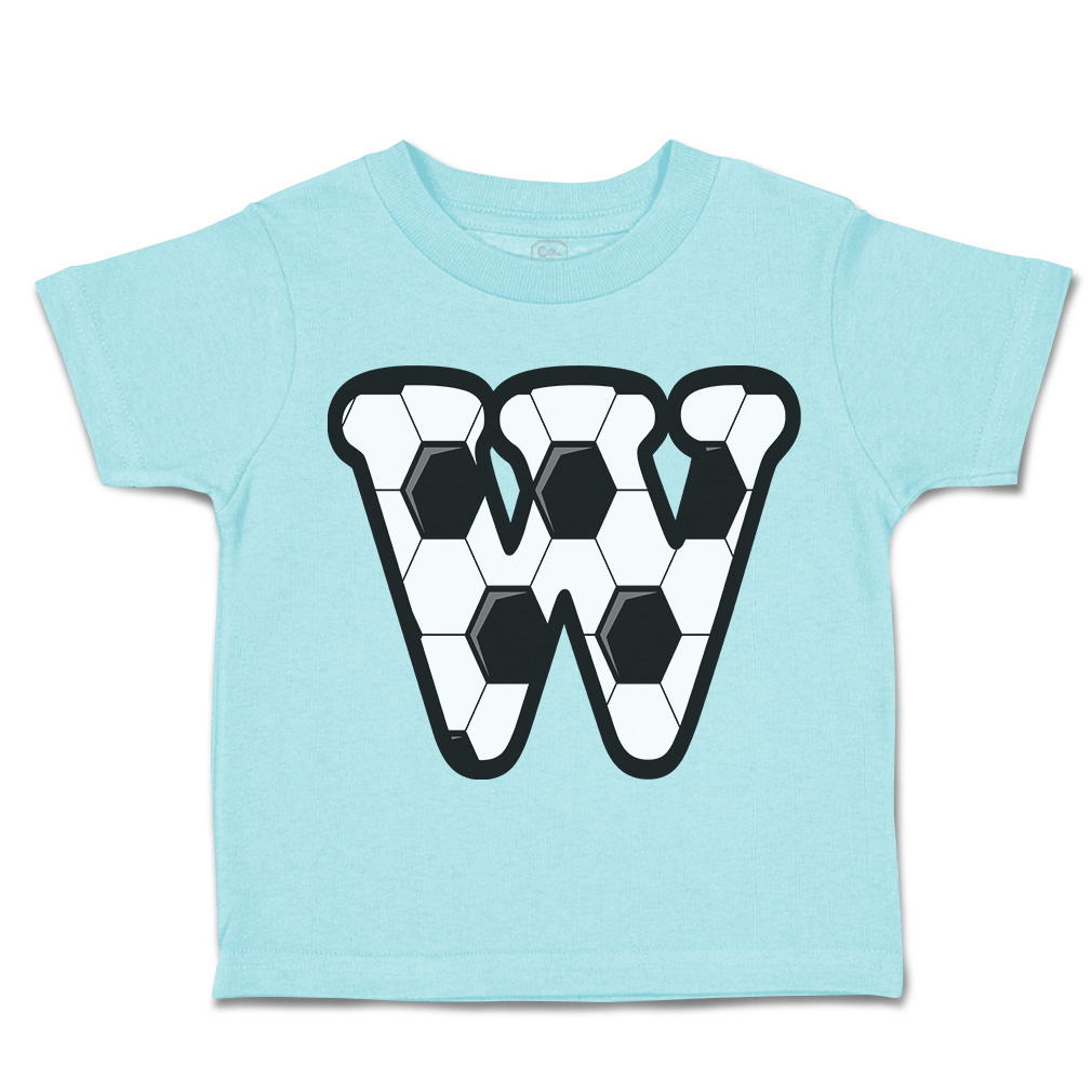 Toddler T-Shirt Soccer W Letter Alphabet Euro Cup Boy & Girl Clothes Cotton - Picture 18 of 39