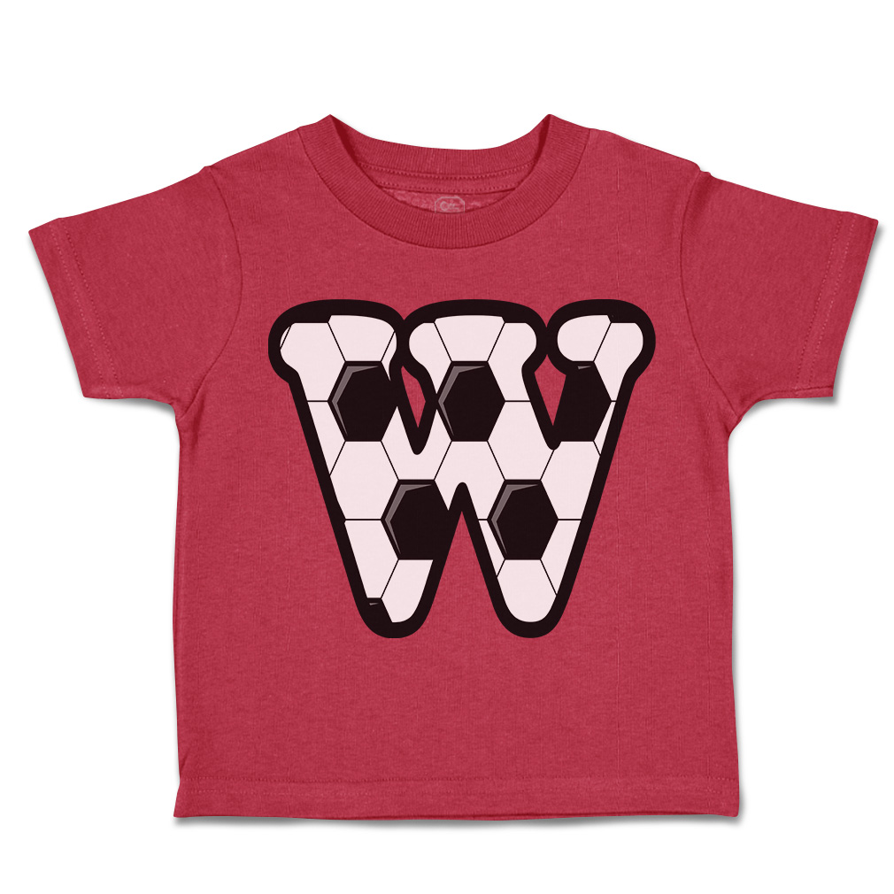 Toddler T-Shirt Soccer W Letter Alphabet Euro Cup Boy & Girl Clothes Cotton - Picture 28 of 39