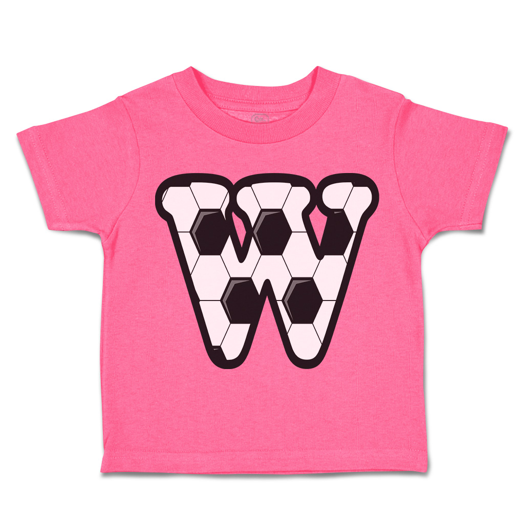 Toddler T-Shirt Soccer W Letter Alphabet Euro Cup Boy & Girl Clothes Cotton - Picture 22 of 39