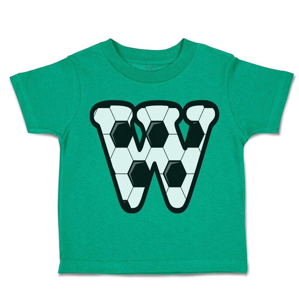 Toddler T-Shirt Soccer W Letter Alphabet Euro Cup Boy & Girl Clothes Cotton - Picture 36 of 39