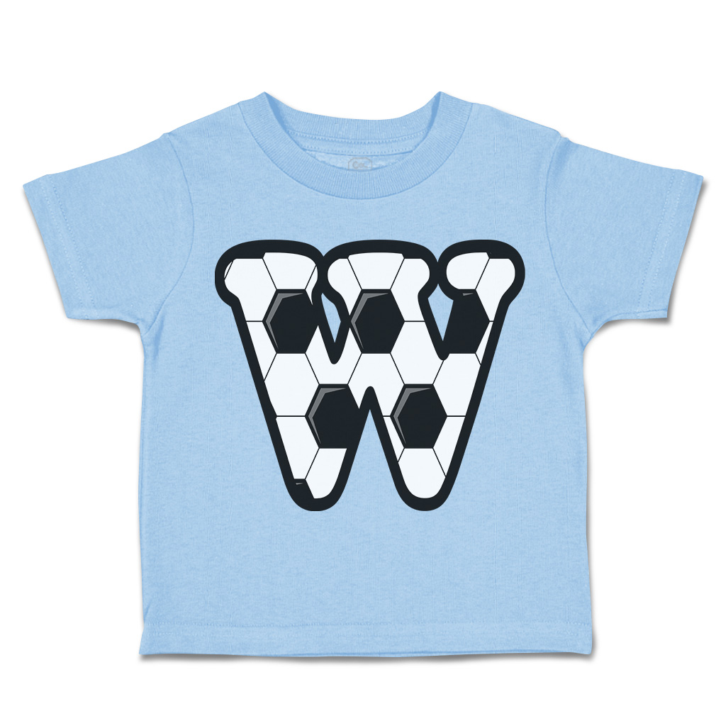 Toddler T-Shirt Soccer W Letter Alphabet Euro Cup Boy & Girl Clothes Cotton - Picture 14 of 39