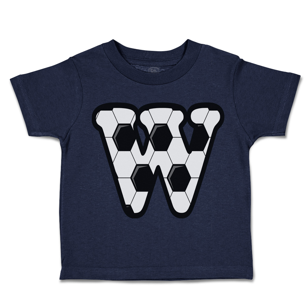 Toddler T-Shirt Soccer W Letter Alphabet Euro Cup Boy & Girl Clothes Cotton - Picture 10 of 39