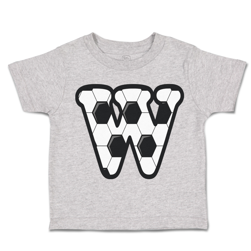 Toddler T-Shirt Soccer W Letter Alphabet Euro Cup Boy & Girl Clothes Cotton - Picture 6 of 39