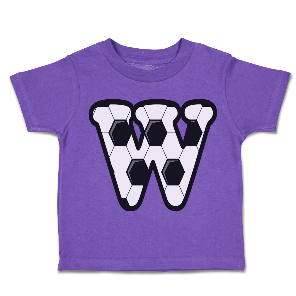 Toddler T-Shirt Soccer W Letter Alphabet Euro Cup Boy & Girl Clothes Cotton - Picture 38 of 39
