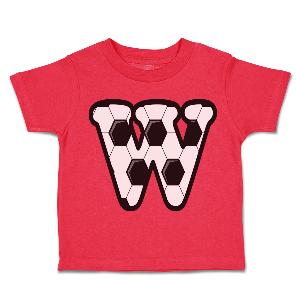 Toddler T-Shirt Soccer W Letter Alphabet Euro Cup Boy & Girl Clothes Cotton - Picture 26 of 39