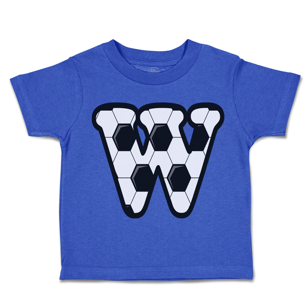 Toddler T-Shirt Soccer W Letter Alphabet Euro Cup Boy & Girl Clothes Cotton - Picture 12 of 39