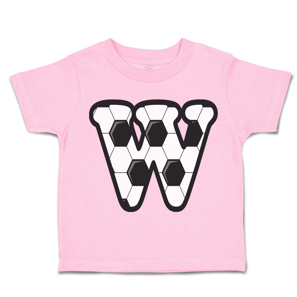 Toddler T-Shirt Soccer W Letter Alphabet Euro Cup Boy & Girl Clothes Cotton - Picture 20 of 39