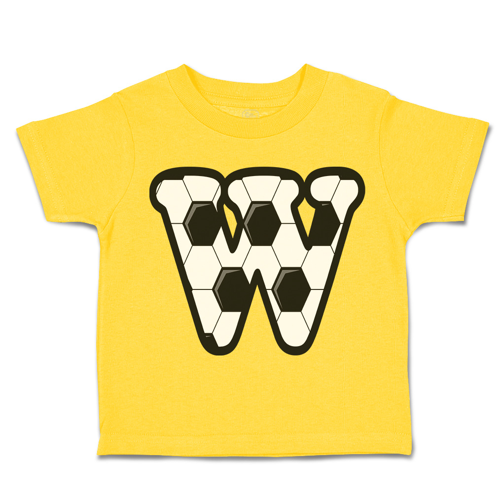 Toddler T-Shirt Soccer W Letter Alphabet Euro Cup Boy & Girl Clothes Cotton - Picture 32 of 39