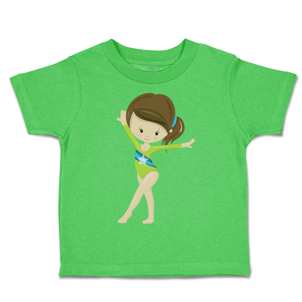 Toddler T-Shirt Gymnastic Green Suit Brown Sports Gymnastics Boy & Girl Clothes - Picture 34 of 39