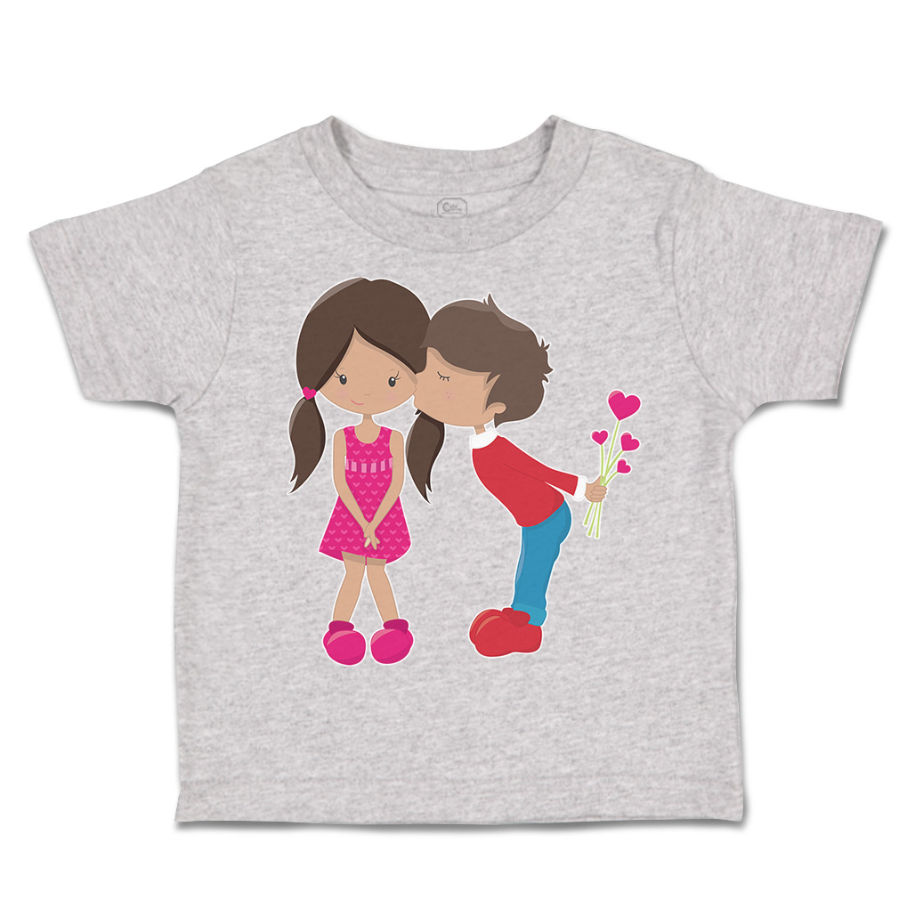 Toddler T-Shirt First Valentine Girl Kiss S Valentins Day Cotton Sweet Clothes - Picture 12 of 19