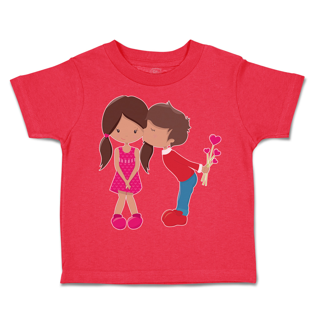 Toddler T-Shirt First Valentine Girl Kiss S Valentins Day Cotton Sweet Clothes - Picture 14 of 19