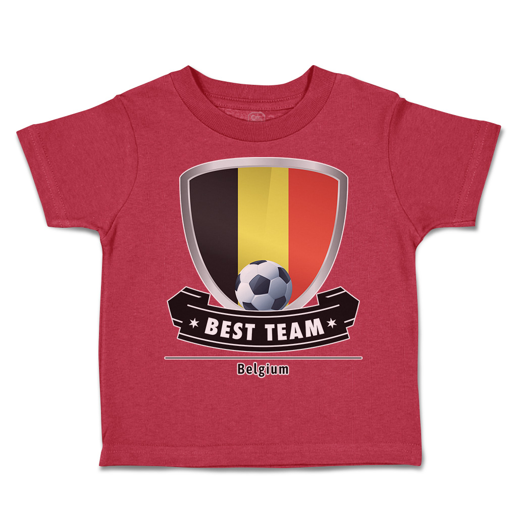 Toddler T-Shirt Belgium Soccer Best Team Shield Euro Cup Boy & Girl Clothes - Picture 28 of 39