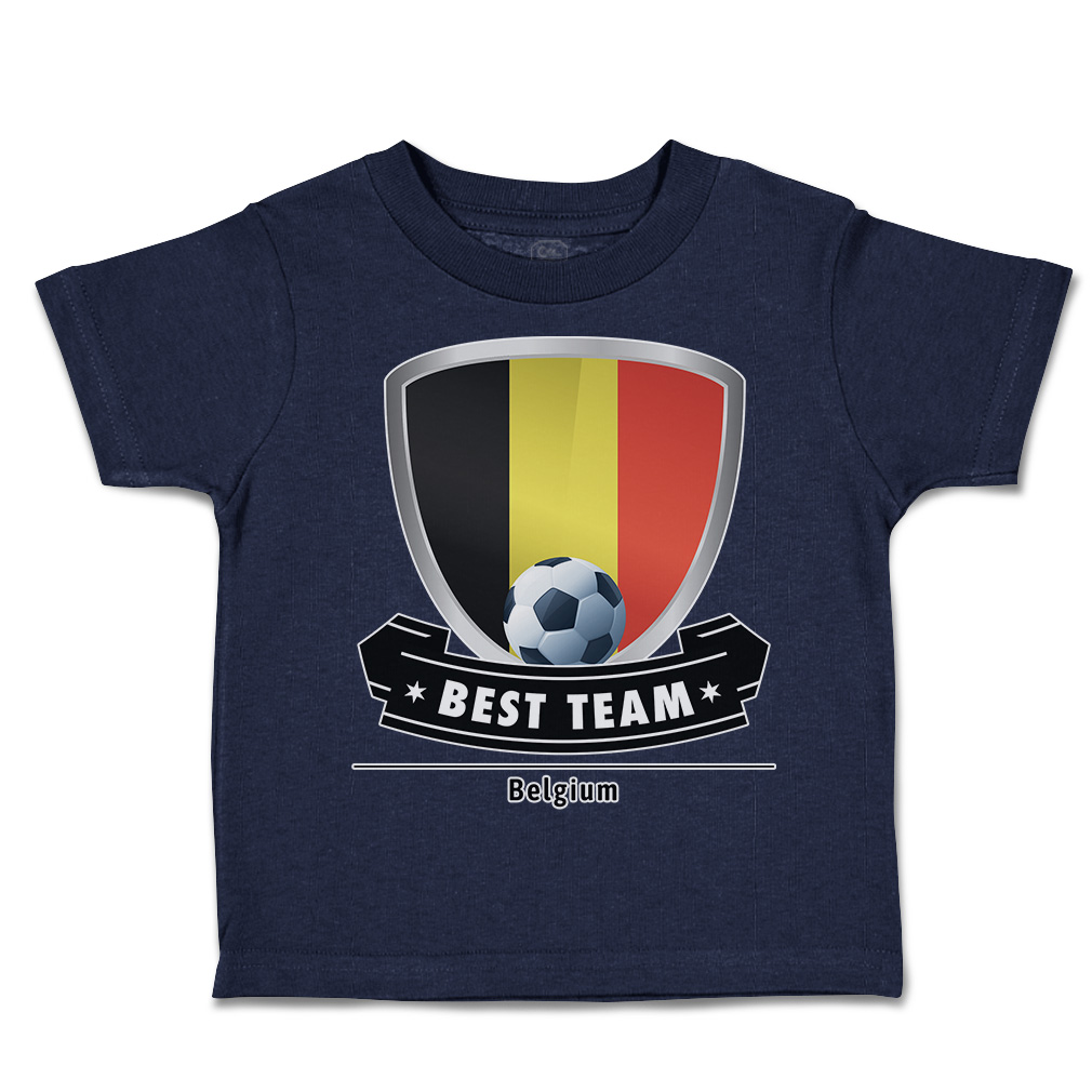 Toddler T-Shirt Belgium Soccer Best Team Shield Euro Cup Boy & Girl Clothes - Picture 10 of 39