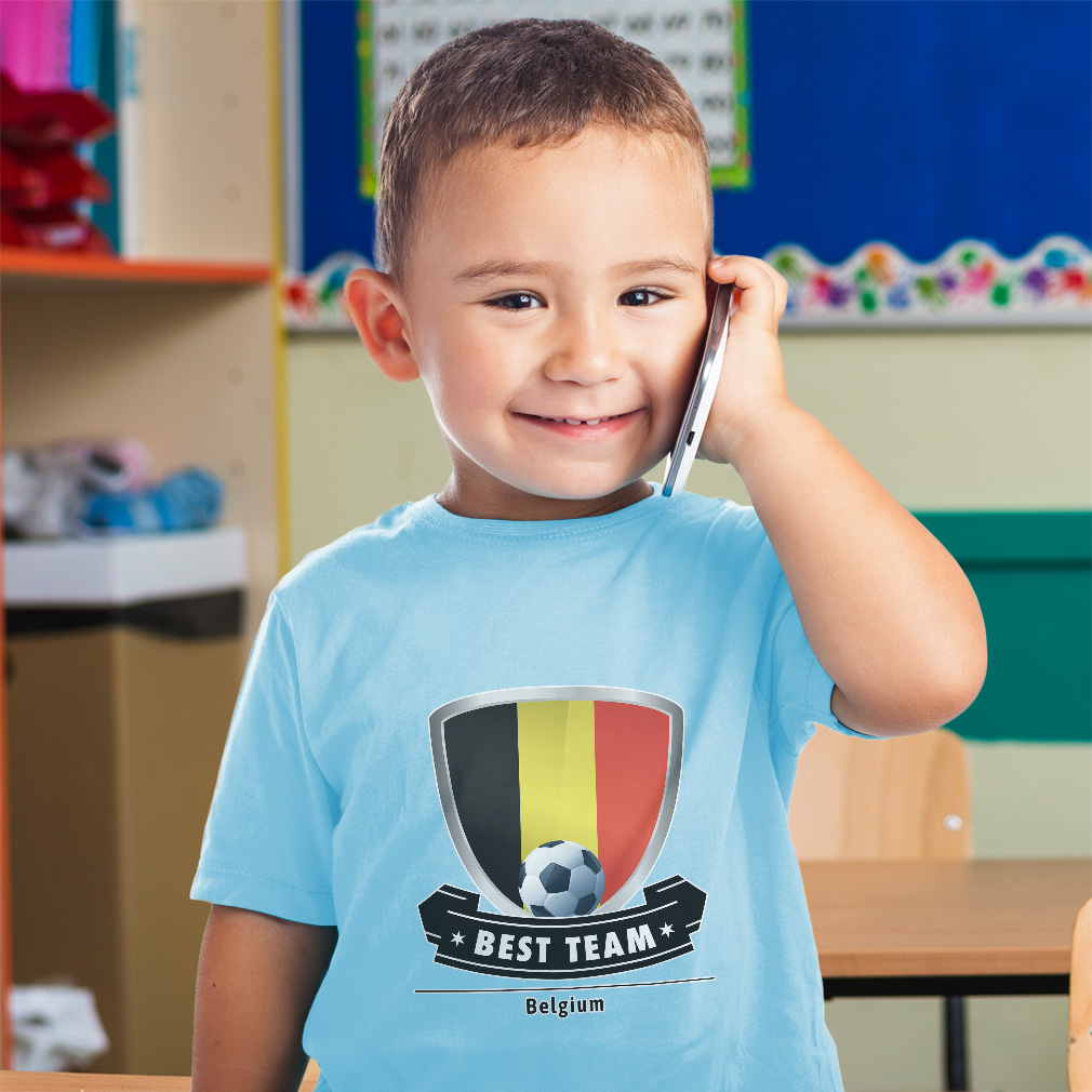 Toddler T-Shirt Belgium Soccer Best Team Shield Euro Cup Boy & Girl Clothes - Picture 3 of 39
