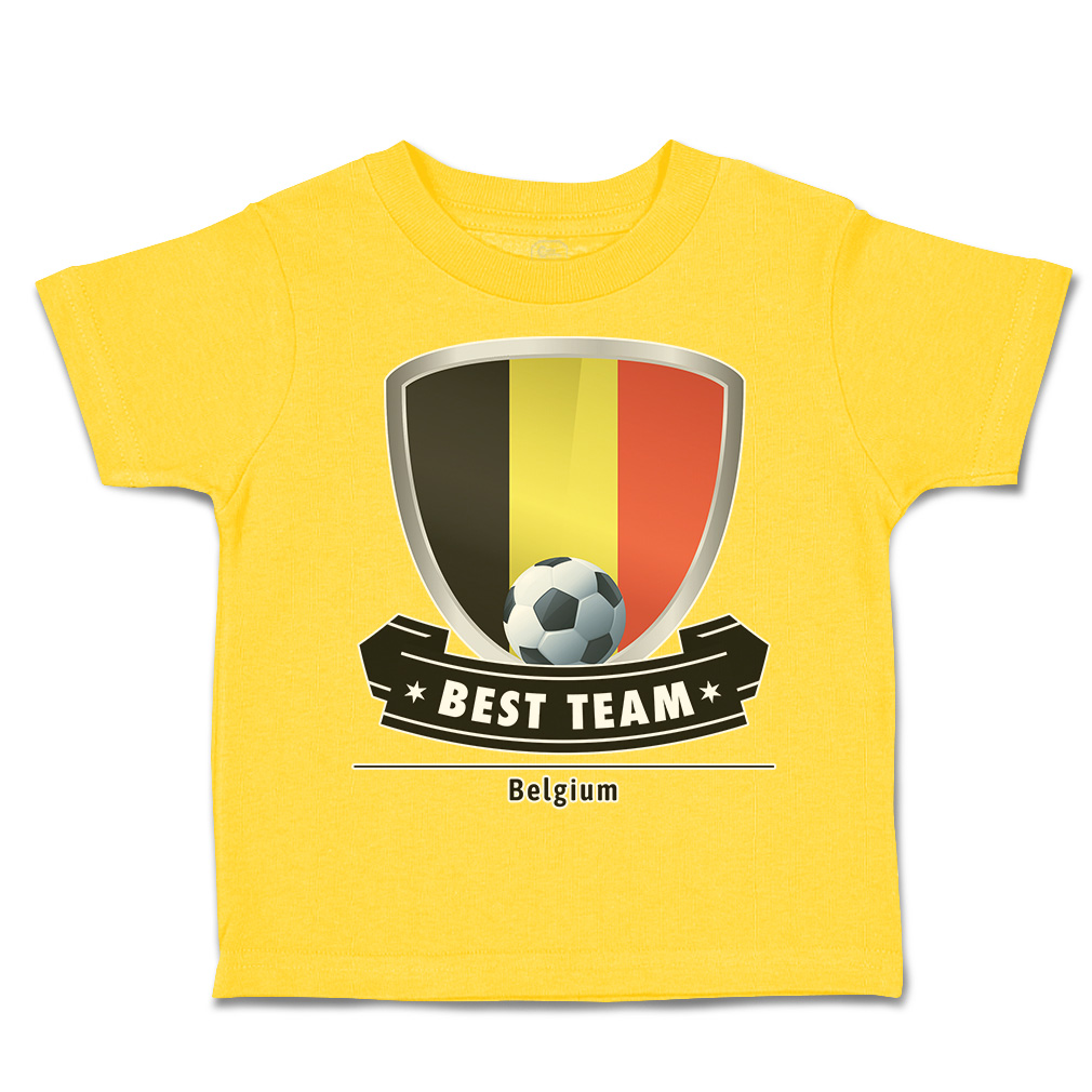 Toddler T-Shirt Belgium Soccer Best Team Shield Euro Cup Boy & Girl Clothes - Picture 32 of 39