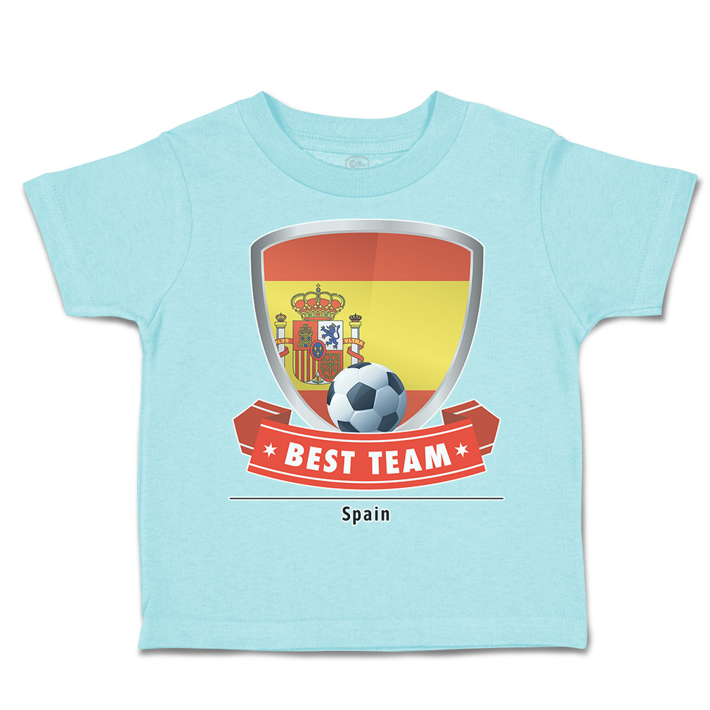 Toddler T-Shirt Spain Soccer Best Team Shield Euro Cup Boy & Girl Clothes Cotton - Picture 18 of 39