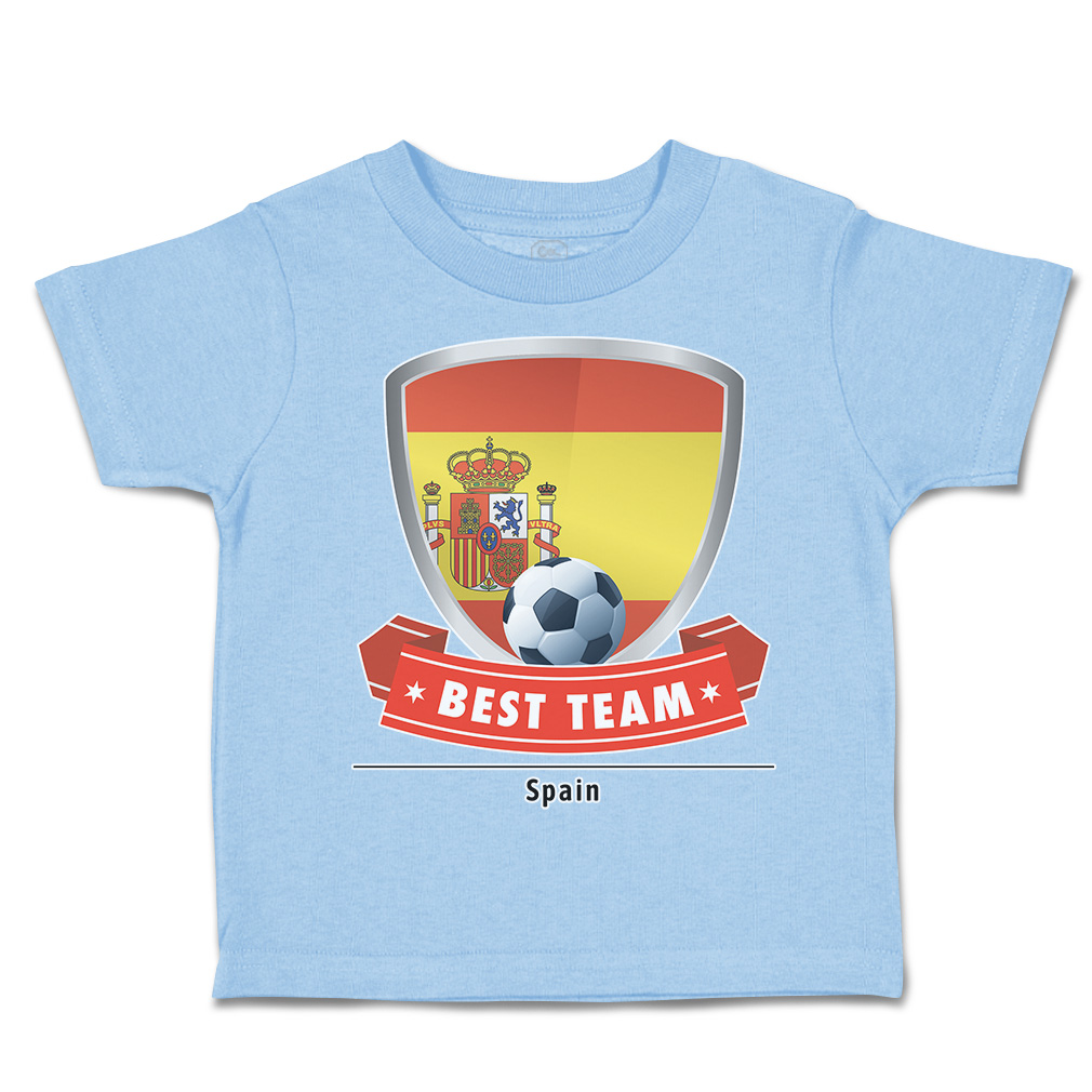 Toddler T-Shirt Spain Soccer Best Team Shield Euro Cup Boy & Girl Clothes Cotton - Picture 14 of 39