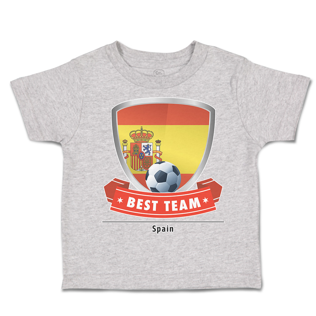 Toddler T-Shirt Spain Soccer Best Team Shield Euro Cup Boy & Girl Clothes Cotton - Picture 6 of 39