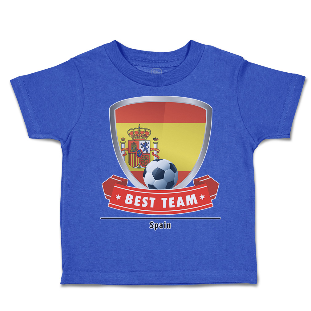 Toddler T-Shirt Spain Soccer Best Team Shield Euro Cup Boy & Girl Clothes Cotton - Picture 12 of 39