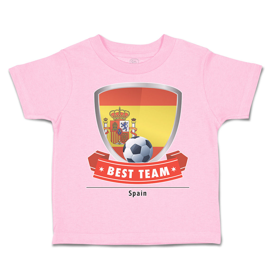 Toddler T-Shirt Spain Soccer Best Team Shield Euro Cup Boy & Girl Clothes Cotton - Picture 20 of 39