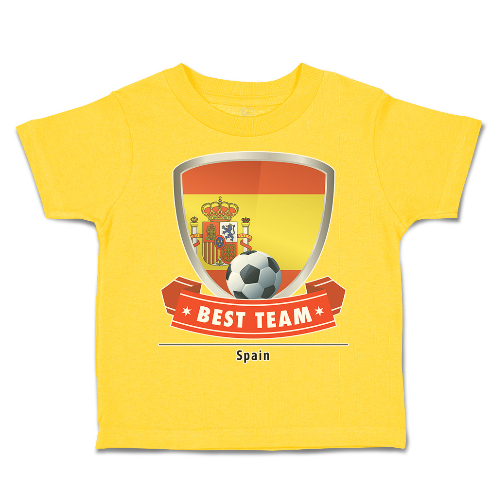 Toddler T-Shirt Spain Soccer Best Team Shield Euro Cup Boy & Girl Clothes Cotton - Picture 32 of 39