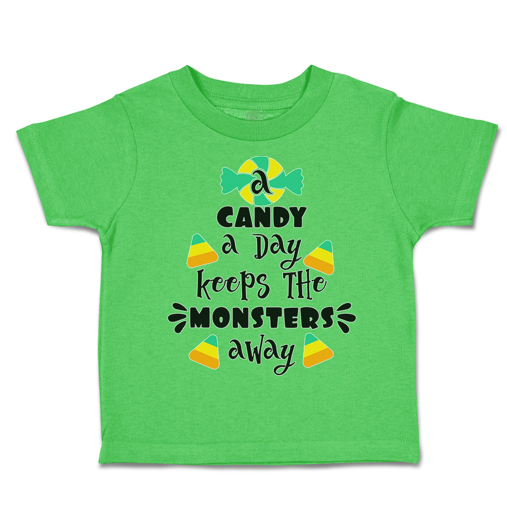 Halloween Toddler T-Shirt Candy A Day Keeps The Monsters Away Multi Colour - Picture 21 of 21