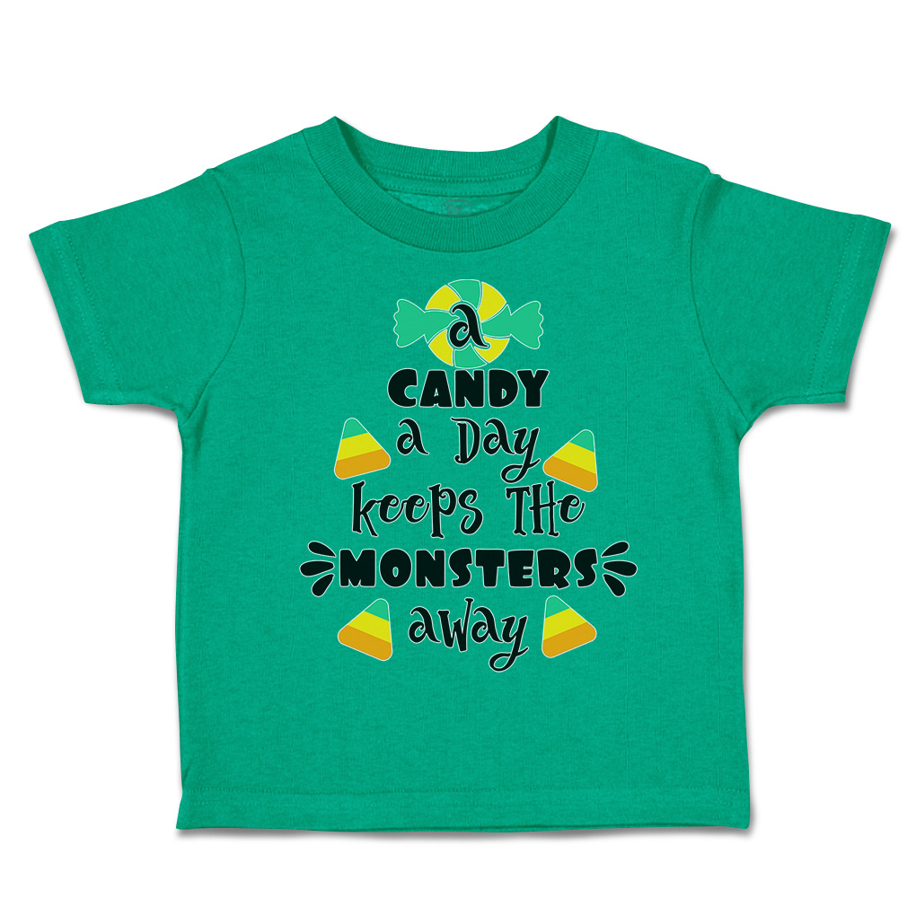 Halloween Toddler T-Shirt Candy A Day Keeps The Monsters Away Multi Colour - Picture 9 of 21