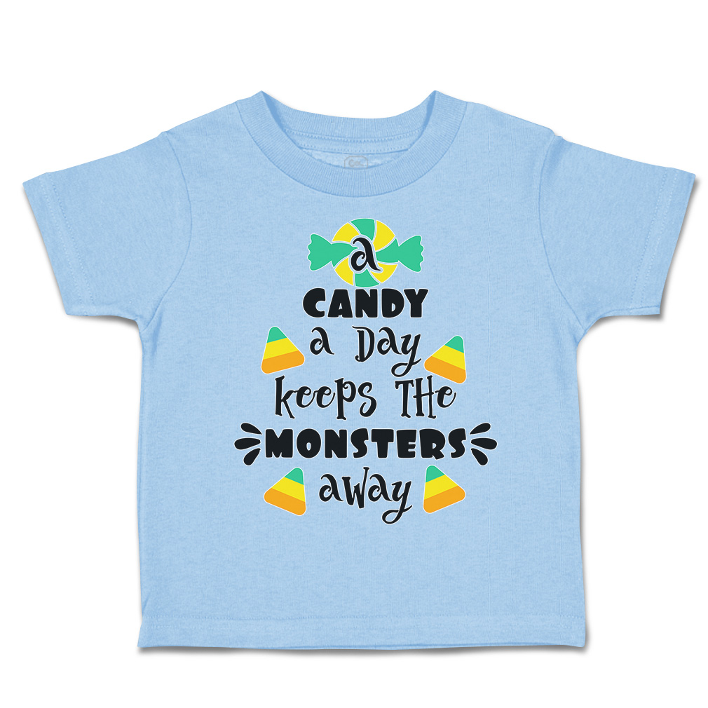 Halloween Toddler T-Shirt Candy A Day Keeps The Monsters Away Multi Colour - Picture 16 of 21