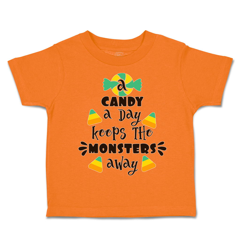 Halloween Toddler T-Shirt Candy A Day Keeps The Monsters Away Multi Colour - Picture 19 of 21
