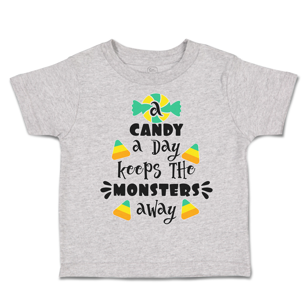 Halloween Toddler T-Shirt Candy A Day Keeps The Monsters Away Multi Colour - Picture 11 of 21