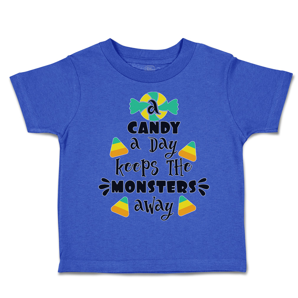 Halloween Toddler T-Shirt Candy A Day Keeps The Monsters Away Multi Colour - Picture 13 of 21