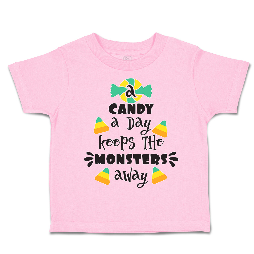 Halloween Toddler T-Shirt Candy A Day Keeps The Monsters Away Multi Colour - Picture 18 of 21