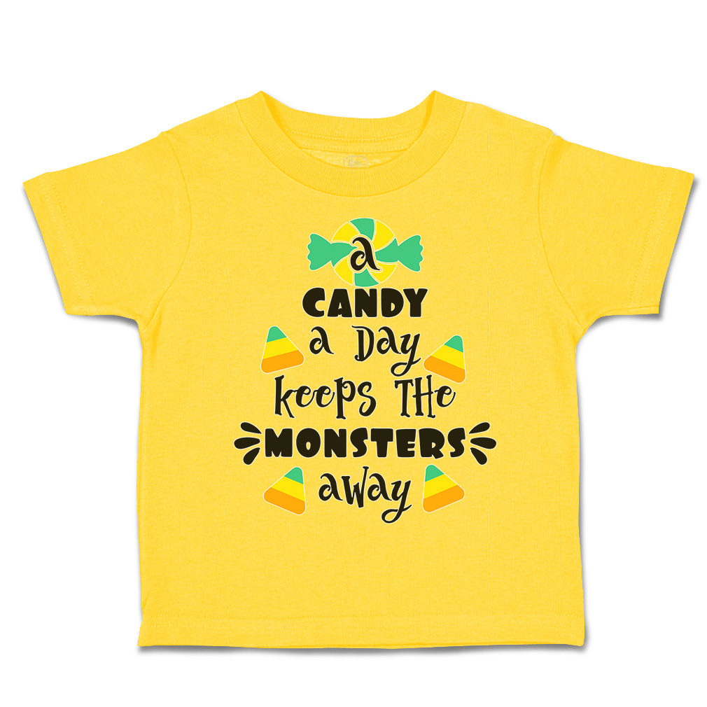 Halloween Toddler T-Shirt Candy A Day Keeps The Monsters Away Multi Colour - Picture 14 of 21