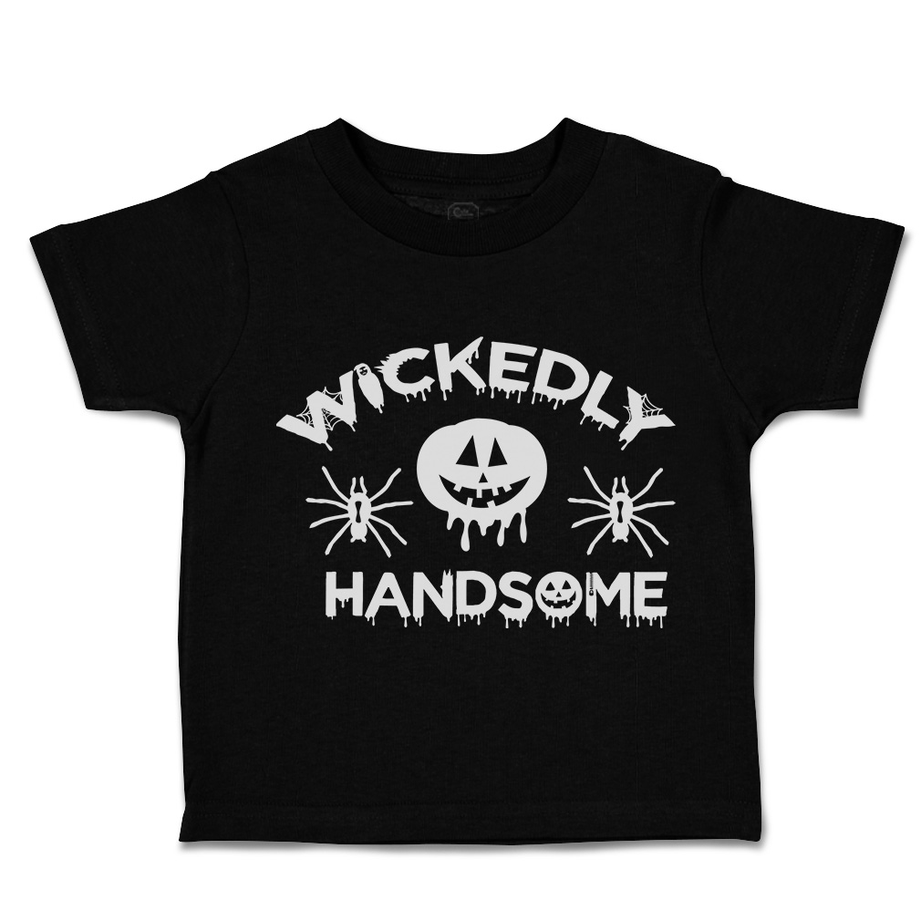 Halloween Toddler T-Shirt Wicked Handsome Bats Boy & Girl Clothes Baby Funny Tee - Picture 8 of 21