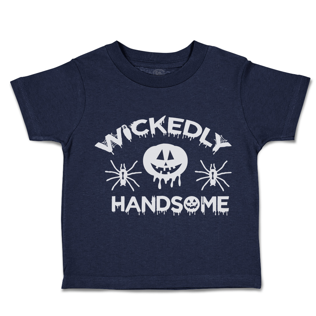Halloween Toddler T-Shirt Wicked Handsome Bats Boy & Girl Clothes Baby Funny Tee - Picture 10 of 21