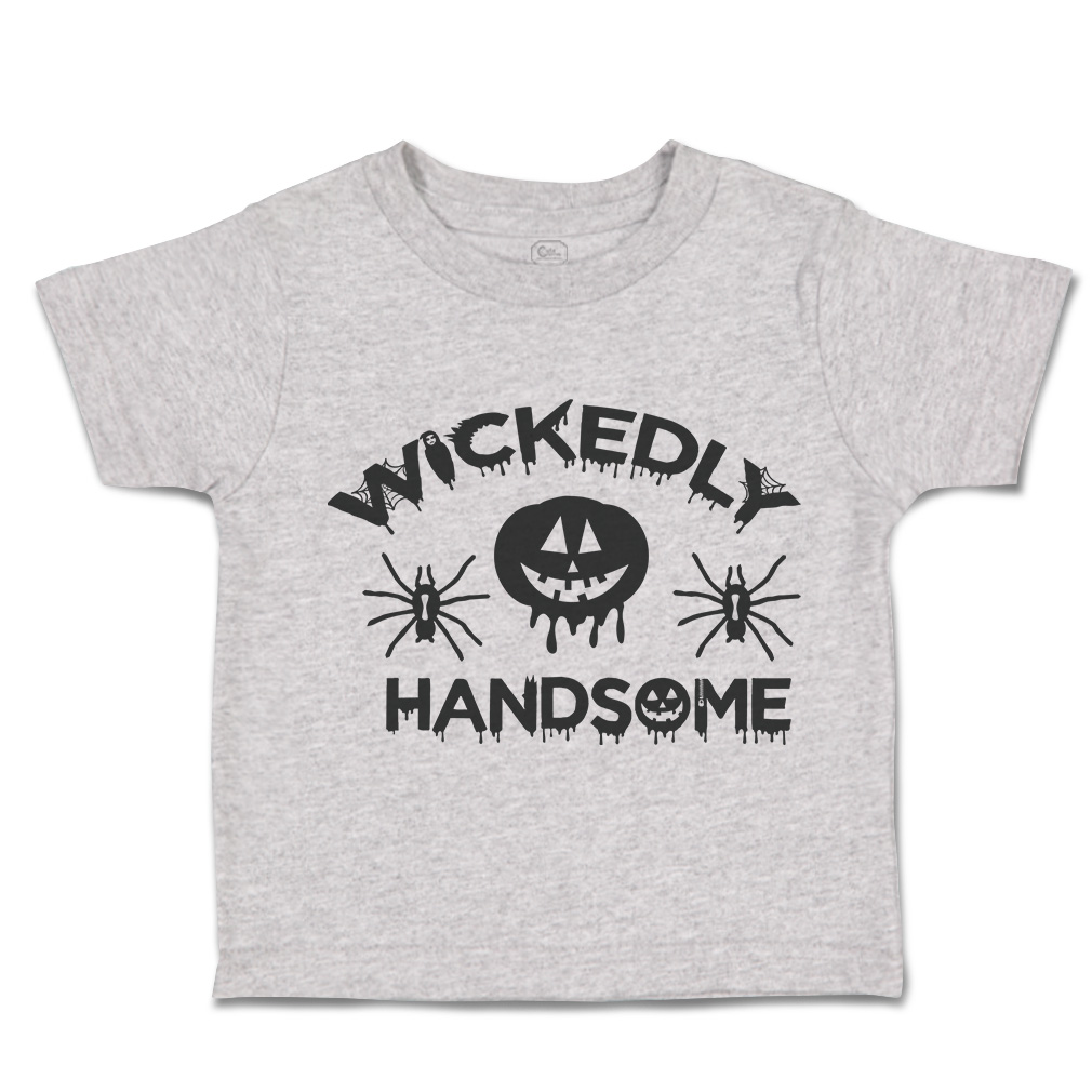 Halloween Toddler T-Shirt Wicked Handsome Bats Boy & Girl Clothes Baby Funny Tee - Picture 11 of 21