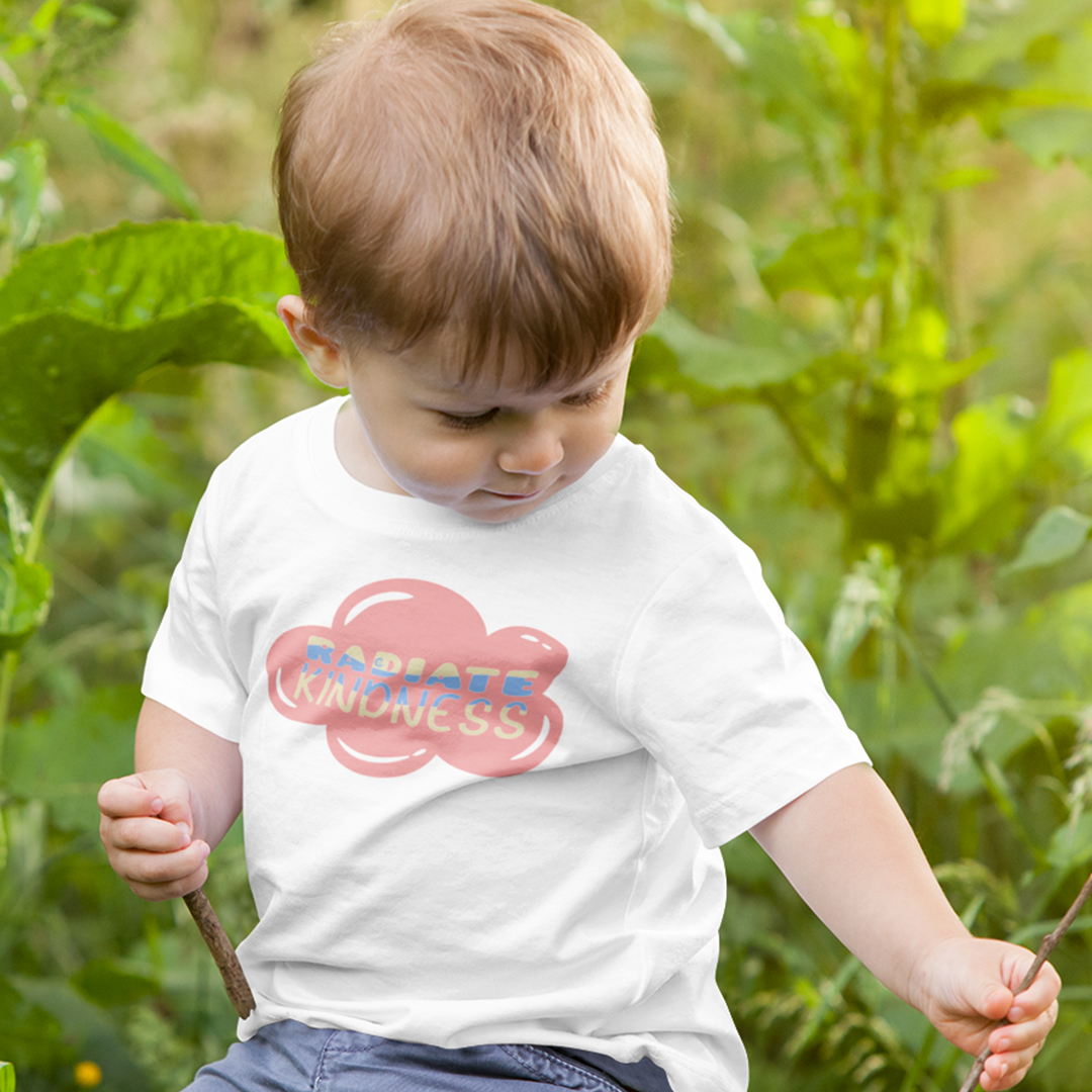 Toddler T-Shirt Radiate Kindness Cotton Boy & Girl Clothes Funny Tee - Picture 2 of 14