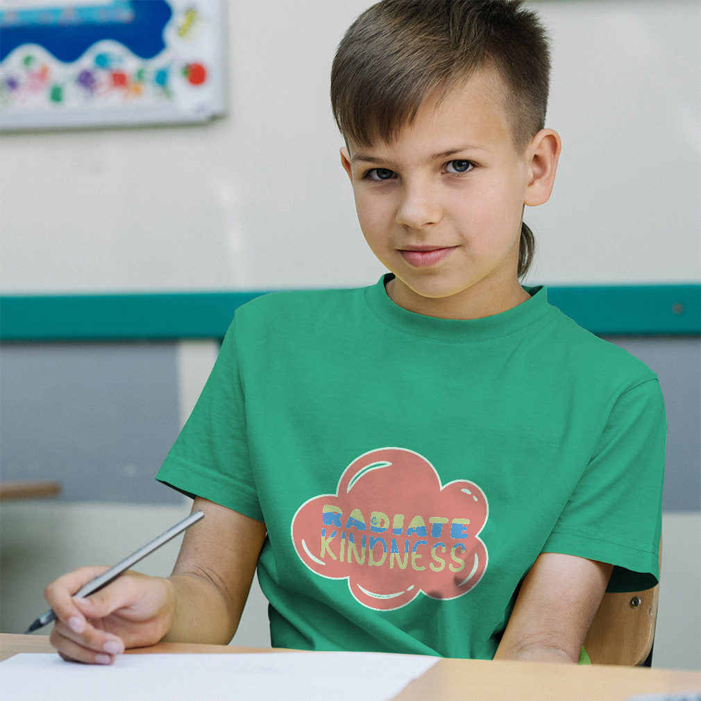 Toddler T-Shirt Radiate Kindness Cotton Boy & Girl Clothes Funny Tee - Picture 4 of 14