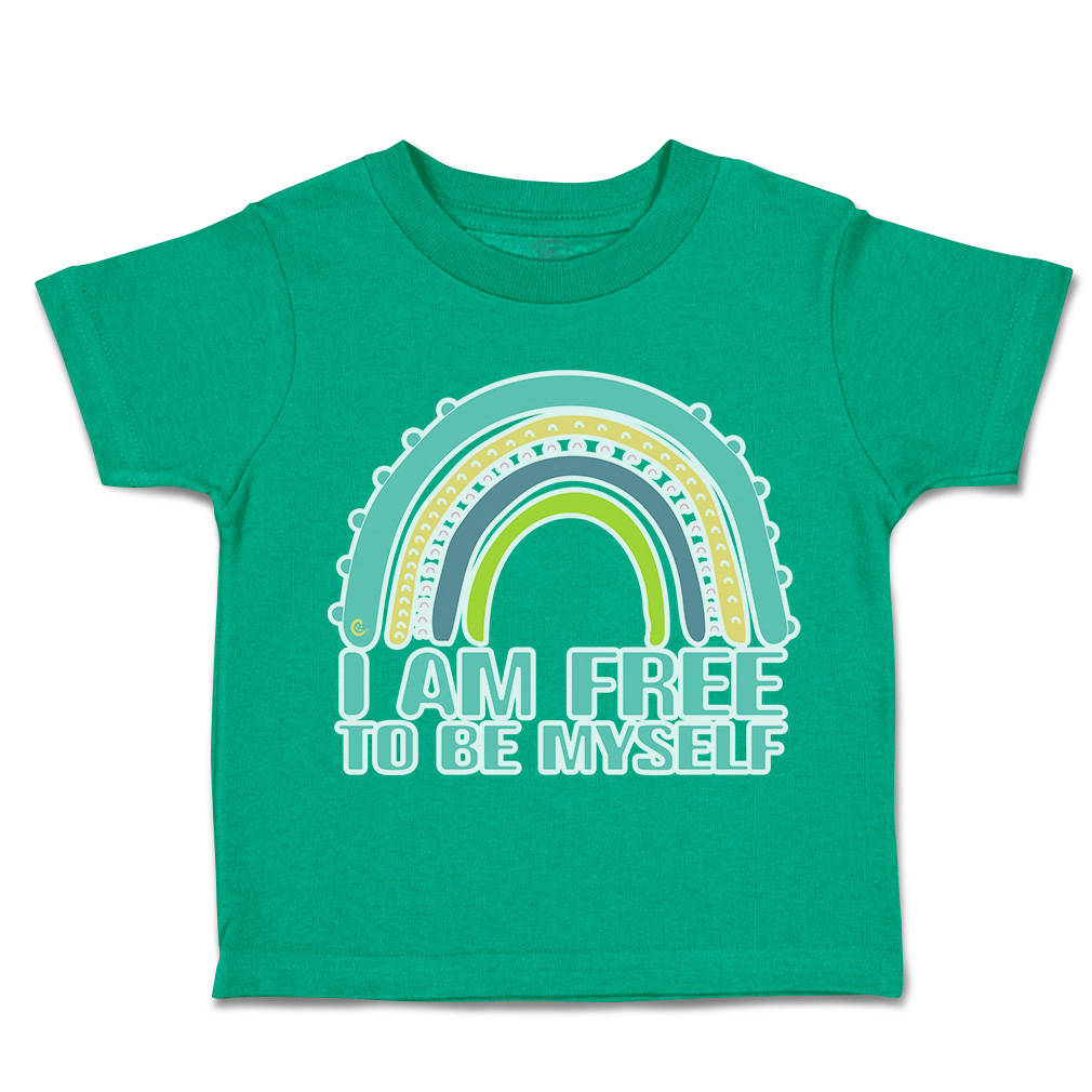 Toddler T-Shirt I Am Free to Be Myself Rainbow Cotton Boy & Girl Clothes - Picture 8 of 14