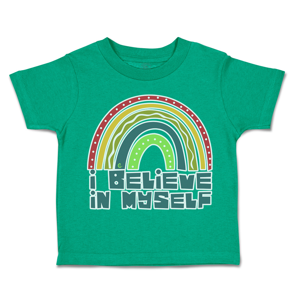 Toddler T-Shirt I Believe in Myself Rainbow Cotton Boy & Girl Clothes Funny Tee - Picture 8 of 14