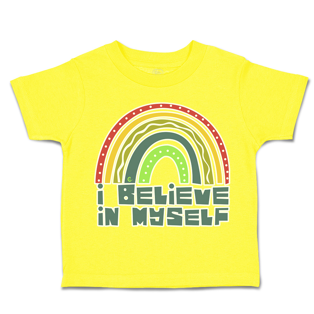 Toddler T-Shirt I Believe in Myself Rainbow Cotton Boy & Girl Clothes Funny Tee - Picture 14 of 14