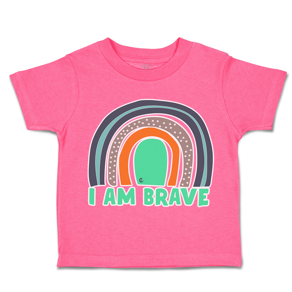 Toddler T-Shirt I Am Brave Rainbow Cotton Boy & Girl Clothes Funny Tee - Picture 7 of 14