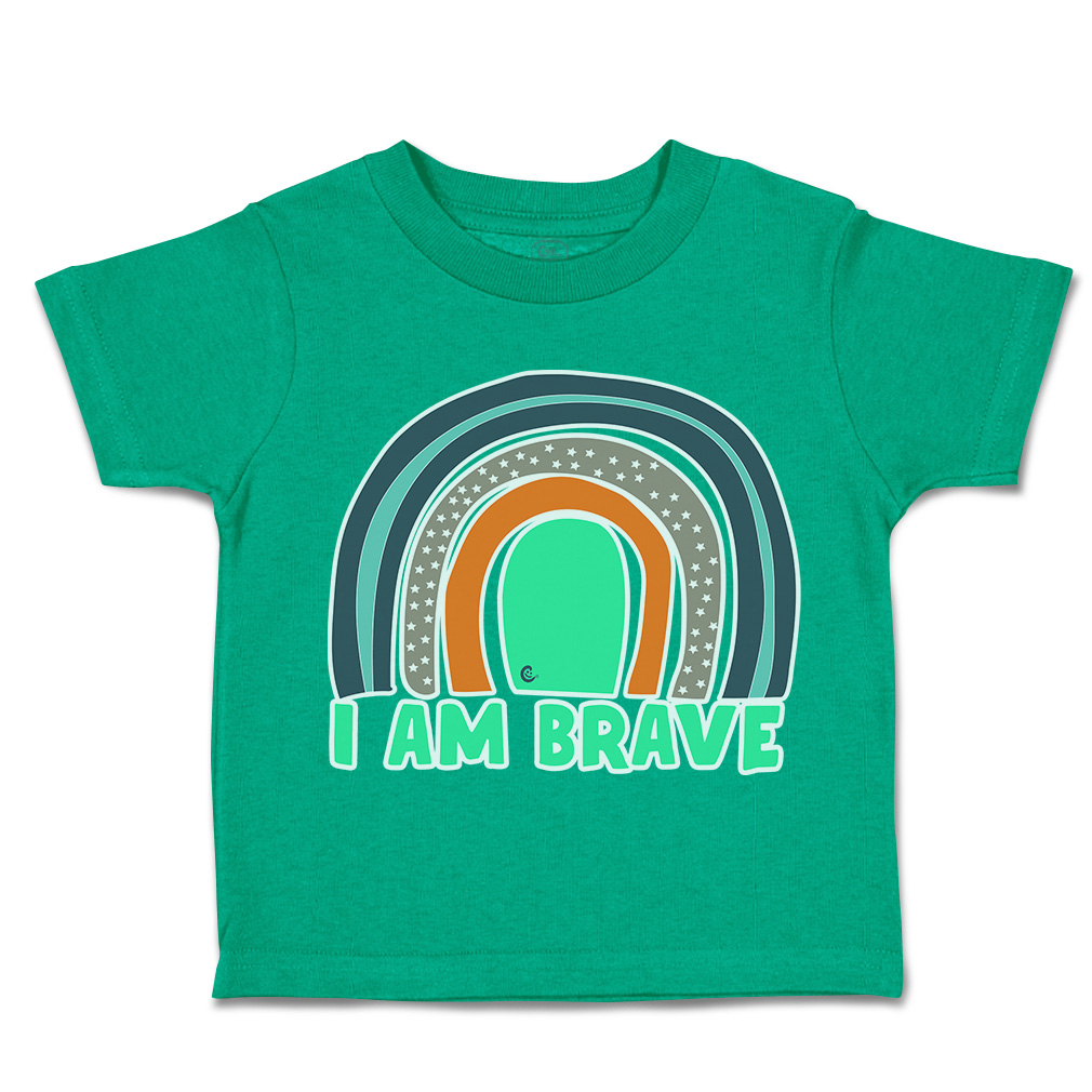 Toddler T-Shirt I Am Brave Rainbow Cotton Boy & Girl Clothes Funny Tee - Picture 8 of 14