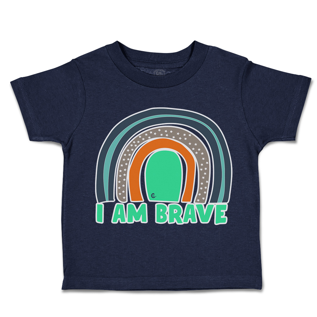 Toddler T-Shirt I Am Brave Rainbow Cotton Boy & Girl Clothes Funny Tee - Picture 9 of 14